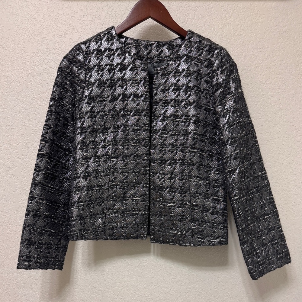 J. Crew Collection Phoebe Metallic Houndstooth Jacket Blazer Size 2